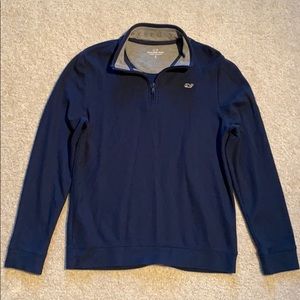 Boys 1/4-Zip Pima cotton navy pullover (size 16)